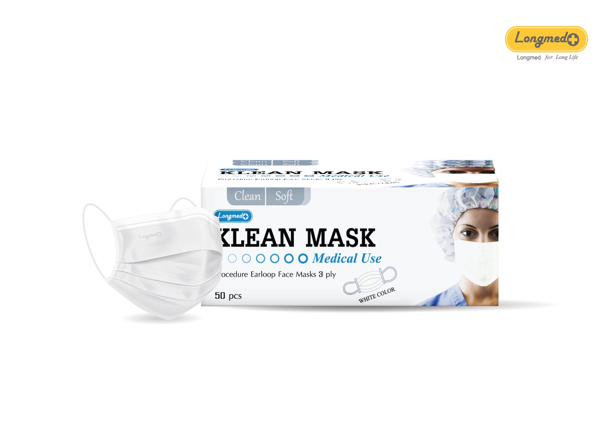 KLEAN MASK คลีนมาส์ก หน้ากากอนามัย สีเขียว สีชมพู สีฟ้า สีขาว สีดำ