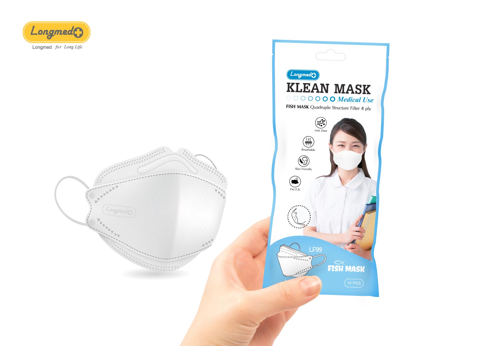 Klean Mask Fish 4ply LF99 คลีนมาส์ก หน้ากากอนามัย Fish 4 ชั้น LF99